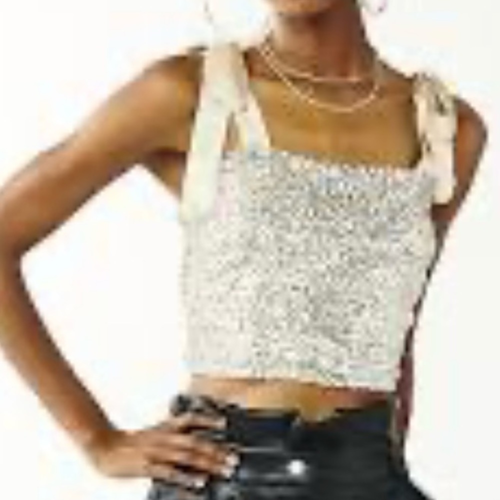 SO Silver Sequin Top in Junior size Large.